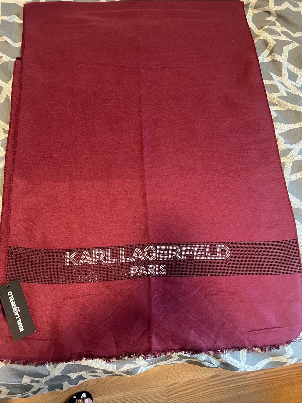 Karl Lagerfeld Burgundy Maxi Skirt with Logo